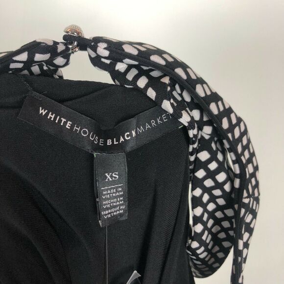 Reversible NWT White House Black Market Print Sleeveless Halter Neck Dress XS - Picture 11 of 12